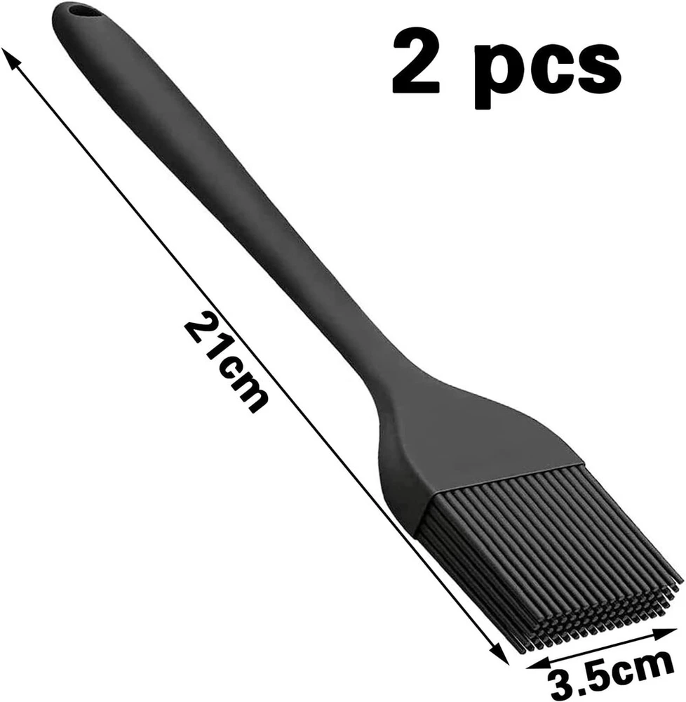 2 vnt. 21 cm konditerinis teptukas, silikoninis teptukas, konditerinis teptukas, silikoninis teptukas, virtuvinis teptukas, grilio teptukas, teptukas, kepimui, galima plauti indaplovėje, kepimui, gaminimui, kepimui ant grotelių