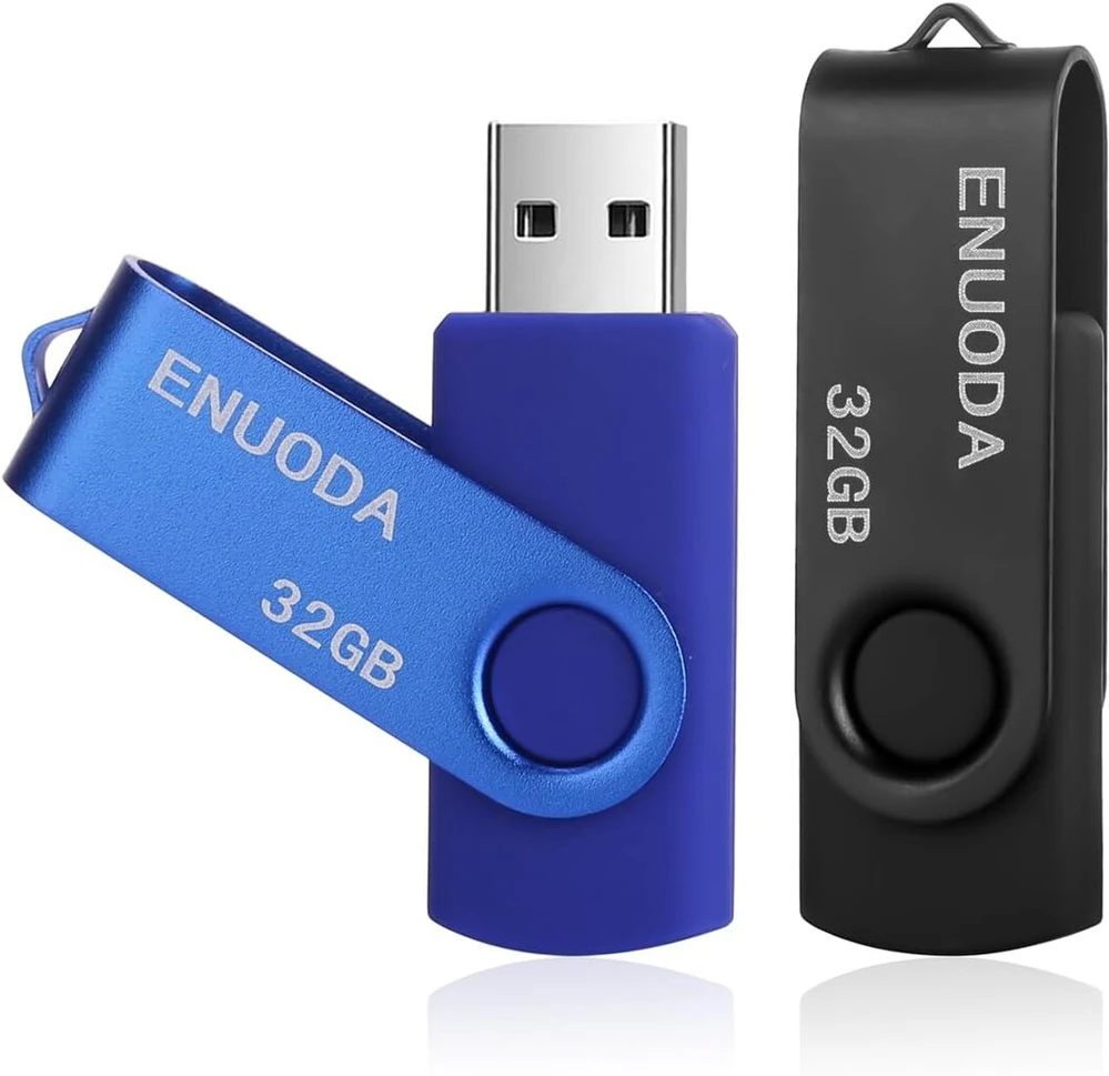 2 vnt. Usb atmintinės 32 Gb, metalinės, su sukiojama jungtimi