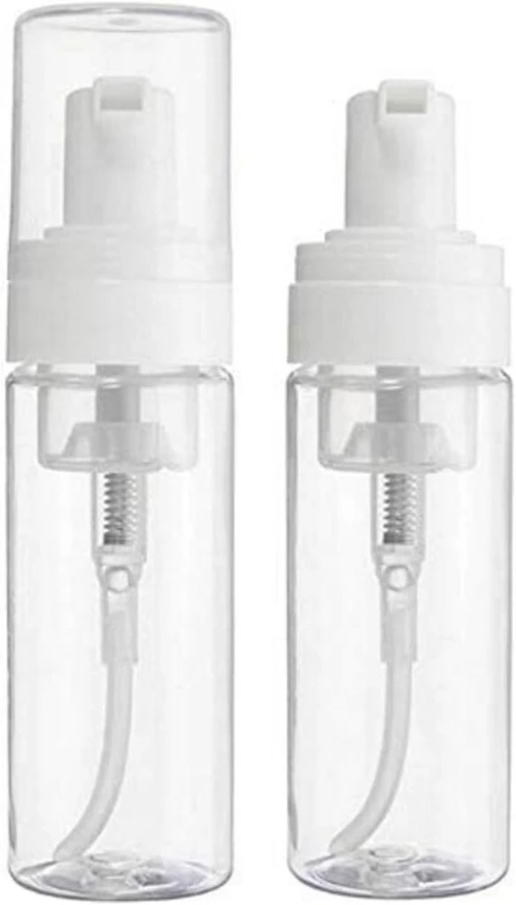 2 x 100ml Putojantis Dozatorius su Pompa, Skaidrus Plastikinis