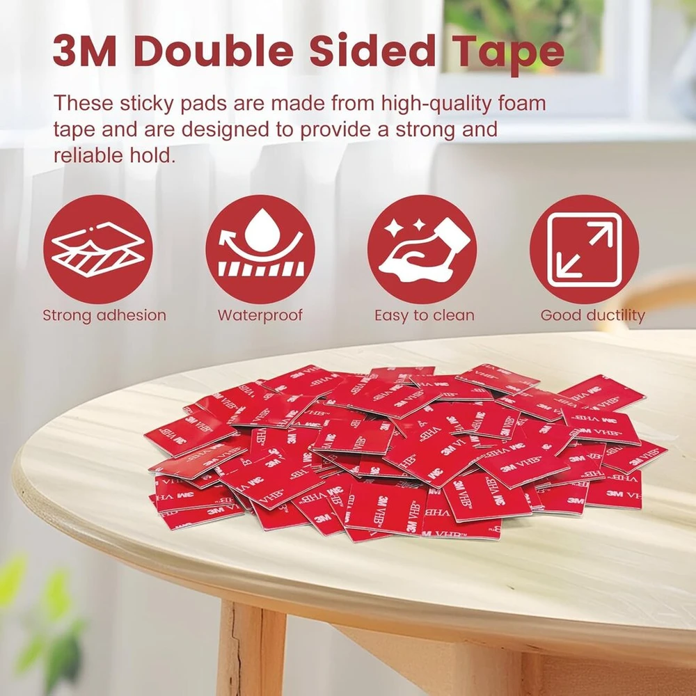 20 vienetų itin stipri dvipusė 3m vhb itin stipri 3m vandeniui atspari juosta namų biurui kvadratinė - 30 mm x 30 mm