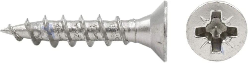 200 varžtų 5 x 35 mm irox sriegis, nikeliuotas plienas, galvutė kryžminė pozidriv pzd įleidžiama galvutė, varžtas skirtas medienai ir drožlių plokštei 5 x 35 drožlių plokštė