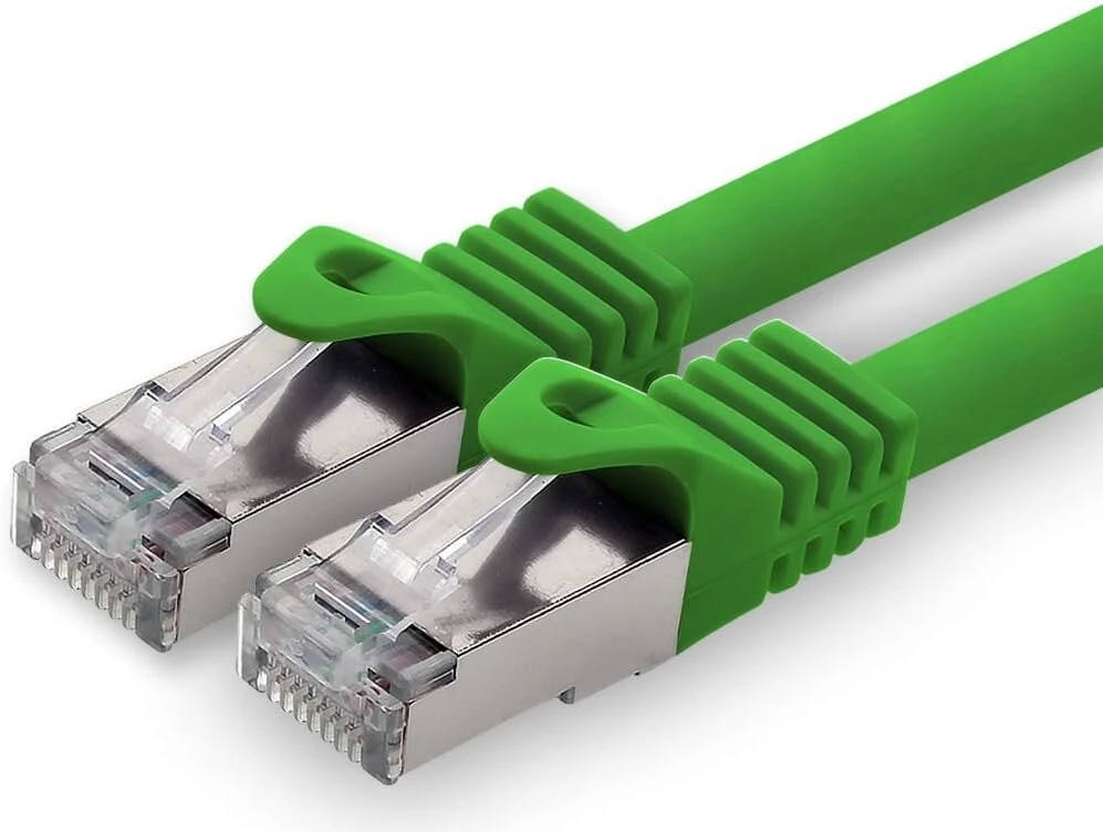 2.0m - žalias - cat.7 - tinklo kabelis patchcable lancable ethernet - 10gbase-t - 10000 mbps cat7 sftp dvigubai ekranuotas pimf 600mhz