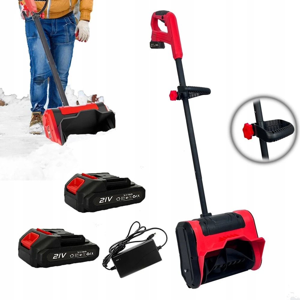 21v akumuliatorinis elektrinis sniego valytuvas 600w + 2 akumuliatoriai, 32 cm