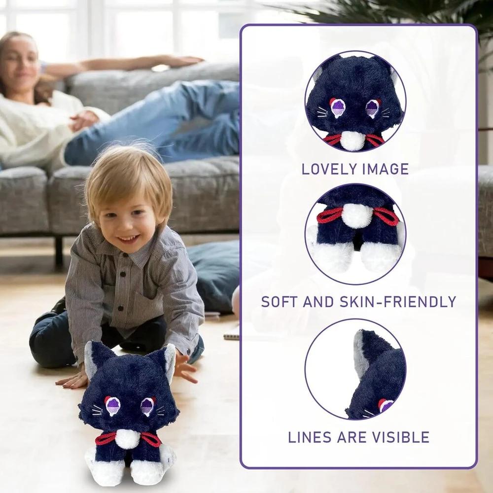 22 cm anime katės pliušinis žaislas su pp medvilnės užpildu, pliušinis žaislas dovana mergaitėms berniukams šeimos draugams