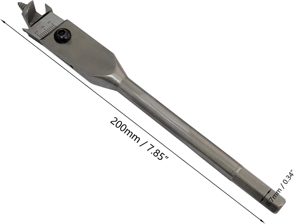 22–76 mm reguliuojamas spate tipo grąžto įrankis, išplečiamas plokščių medienos apdirbimo grąžtų rinkinys