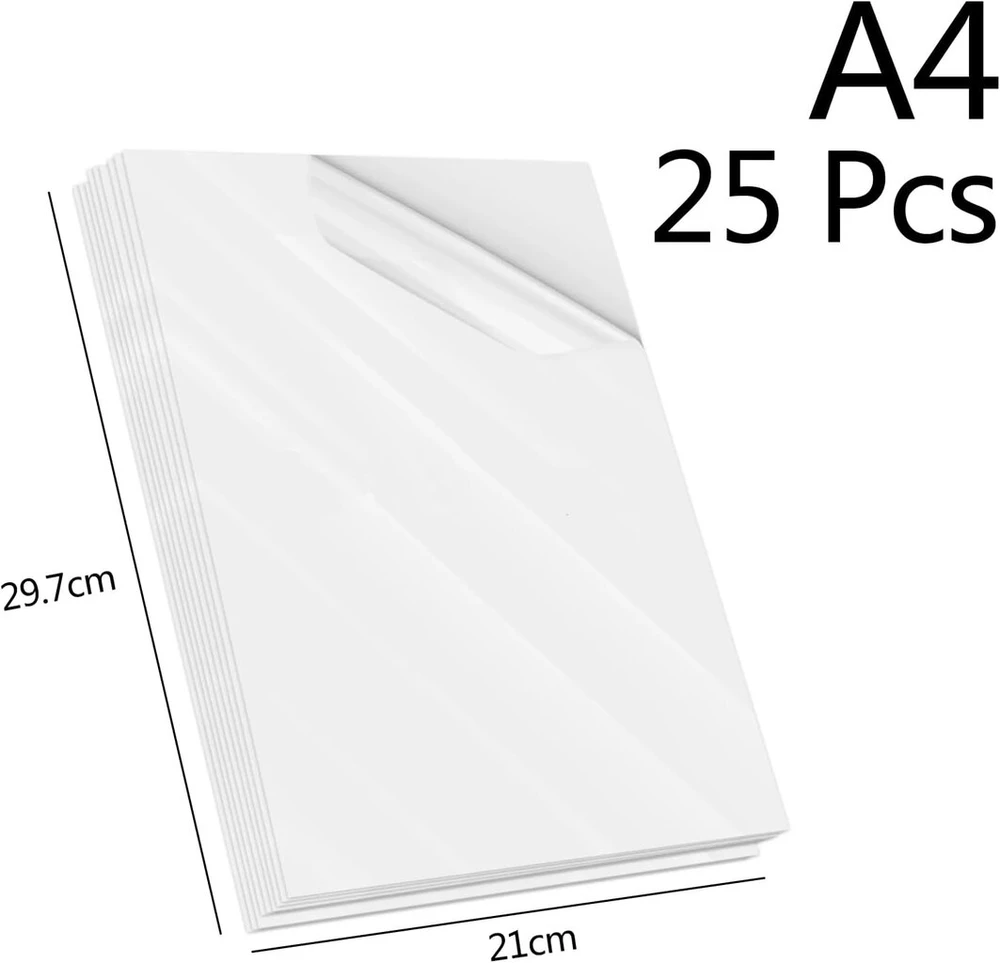 25 šalto laminavimo plėvelių pakuotė, a4 laminavimo vokai, lipnūs, šalto laminavimo vokai, atsparūs vandeniui, skaidrūs, blizgūs, skirti ultragarsiniams vaizdams, botanikos pavyzdžiams, nuotraukoms, be aparato