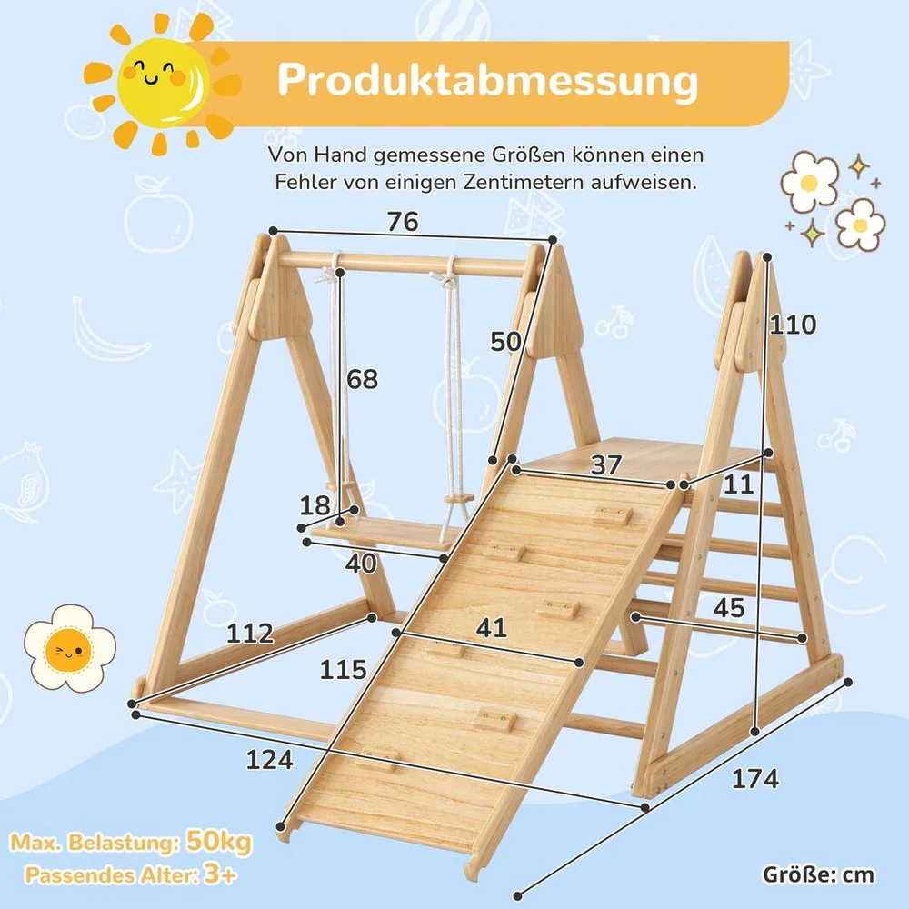 3 viename čiuožykla ir sūpynės vaikams, įskaitant laipiojimo dizainą