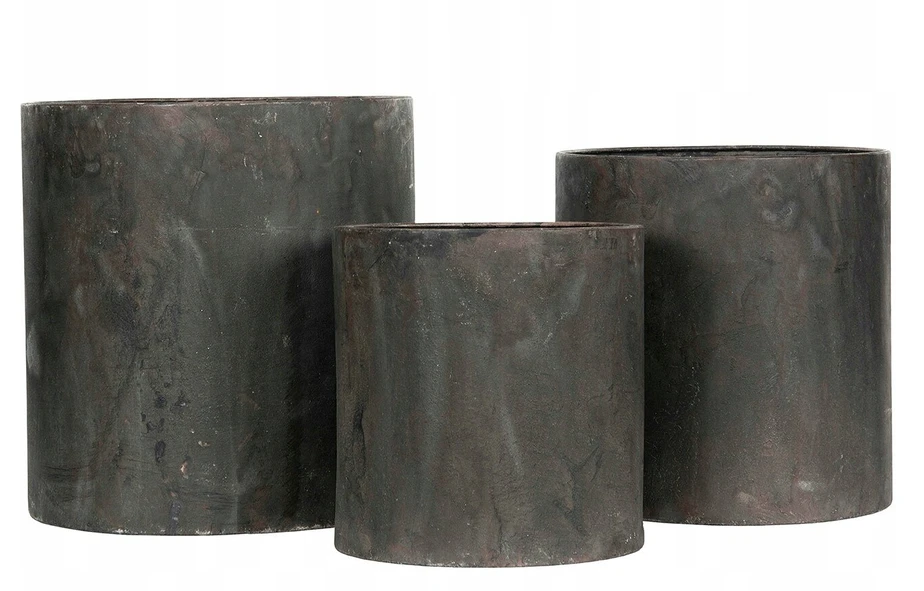 3 vnt. Nyla Xl juodos metalinės vazonų dangos