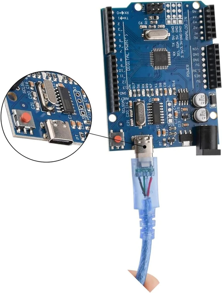 3 x diymore mikrovaldiklio plokštė motherboard ch340 16mhz 5v su usb kabeliu
