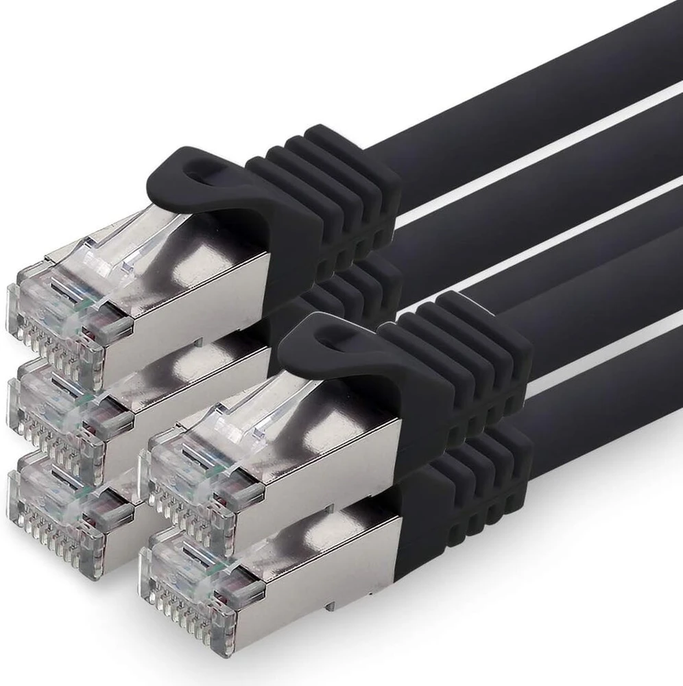 3.0m - juodas - cat.7 - tinklo kabelis patchcable lancable ethernet (rinkinys) - 10gbase-t - 10000 mbps - cat7 s-ftp dvigubai ekranuotas pimf 600mhz