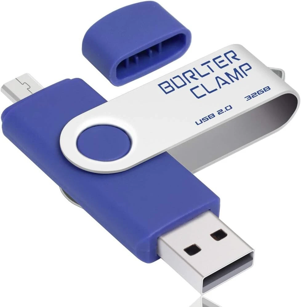 32 gb dvigubo prievado usb atmintinė otg usb atmintukas su micro usb jungtimi, skirta android išmaniesiems telefonams, planšetiniams kompiuteriams ir kompiuteriams (mėlyna)