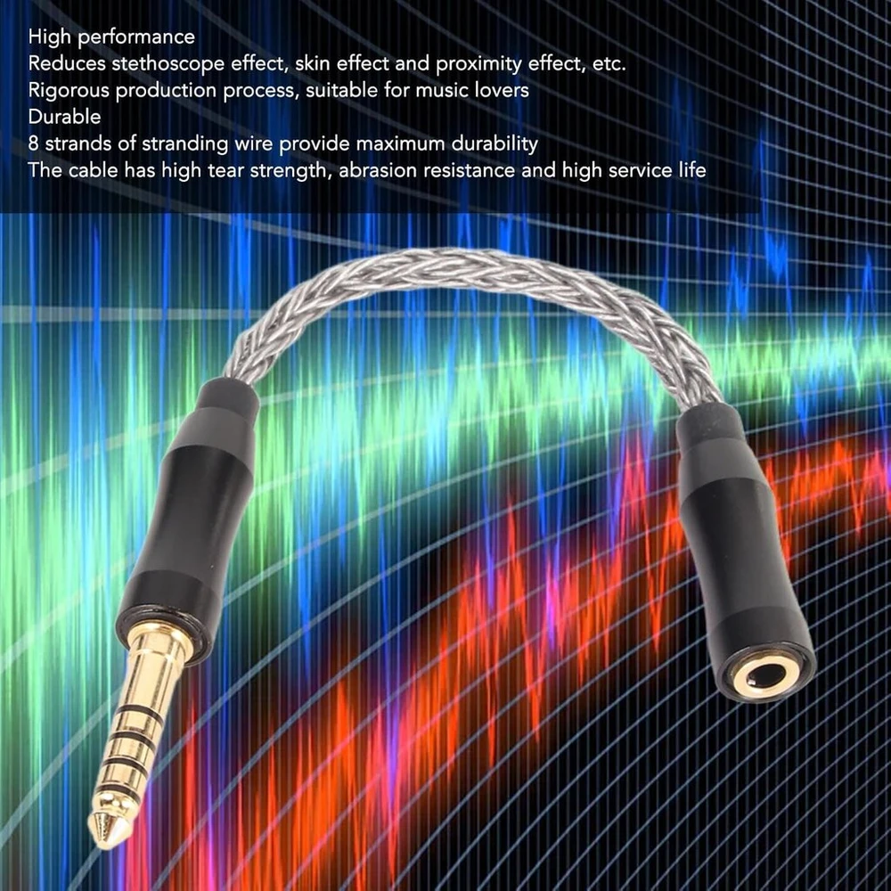 3,5 mm į 4,4 mm ausinių adapterio kabelis, paauksuotas, 3,5 mm stereo lizdas į 4,4 mm subalansuotą kištuką, atnaujinimo kabelis, suderinamas su Nw Wm1z Nw Wm1a Mdr Z1r Ta Zh1es (šaltai pilka)