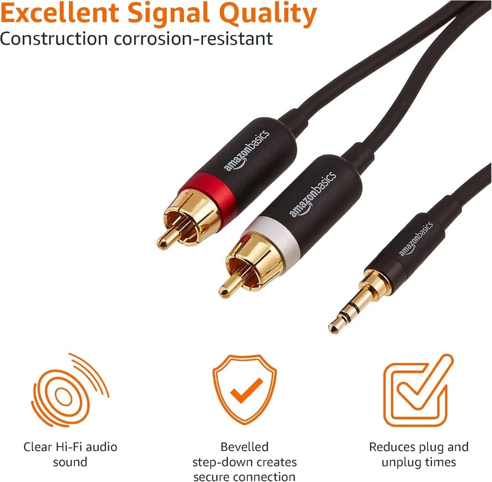 3.5mm į 2x Rca Audio Kabelis, 4.57 m