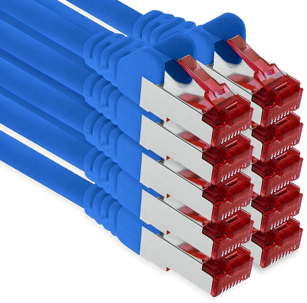 3m - Cat6 Lan Ethernet kabelis tinklo Cat 6 1000 Mbit/s Rj45 kištukas internetui Tv kompiuteriui jungiklis žaidimams ir t.t. - mėlynas - 10 vienetų