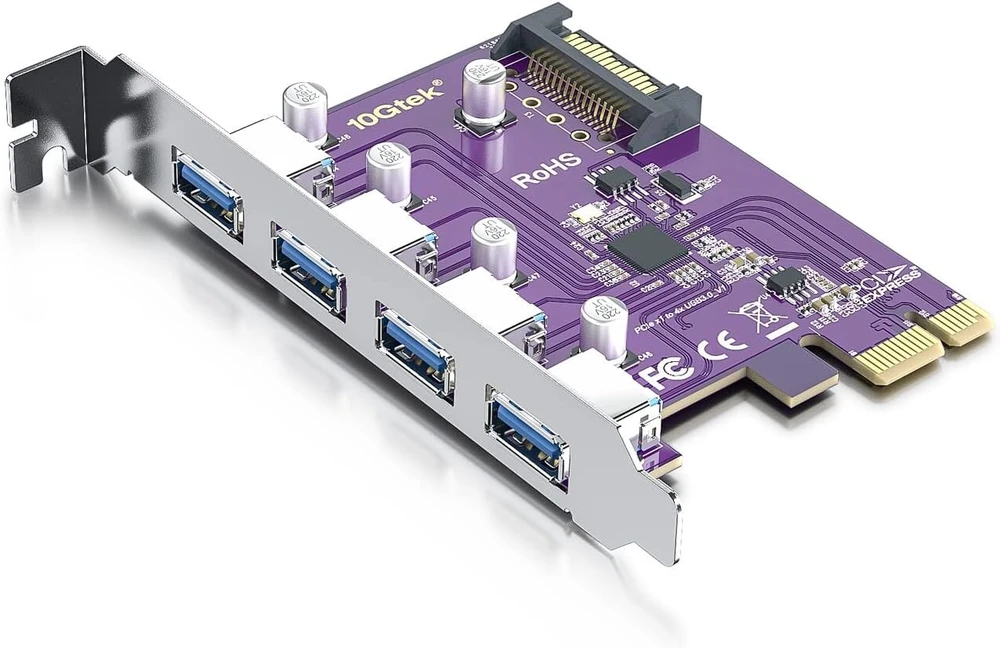 4 prievadų Usb 3.0 Pcie pagrindinės plokštės išplėtimo adapteris, palaikantis Windows/linux