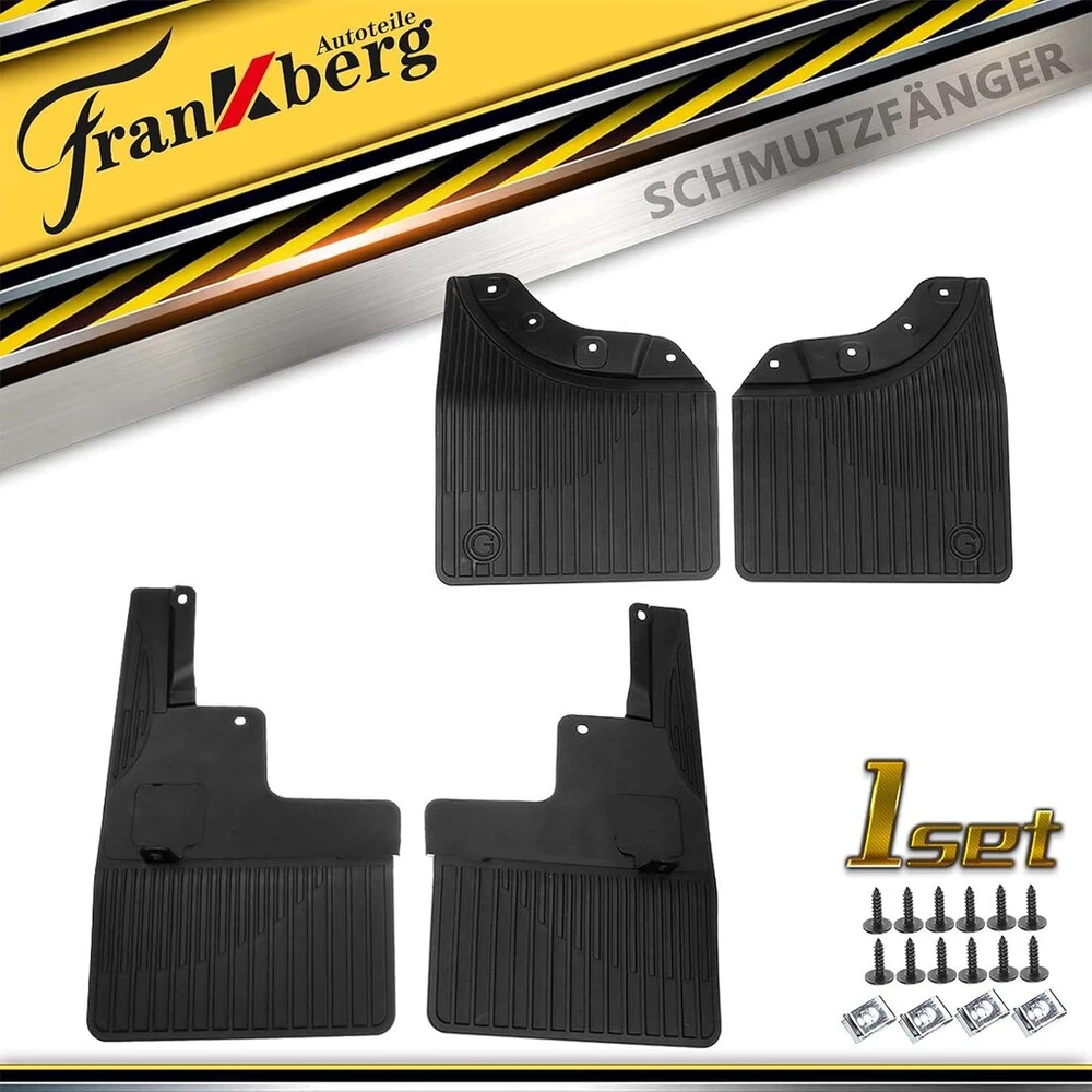 4 purvasaugiai, apsaugos nuo purslų, juodi, priekiniai galiniai kairės dešinės pusės, skirti gle v167 350 400 450 580 amg 53 63 s suv 2019-2021