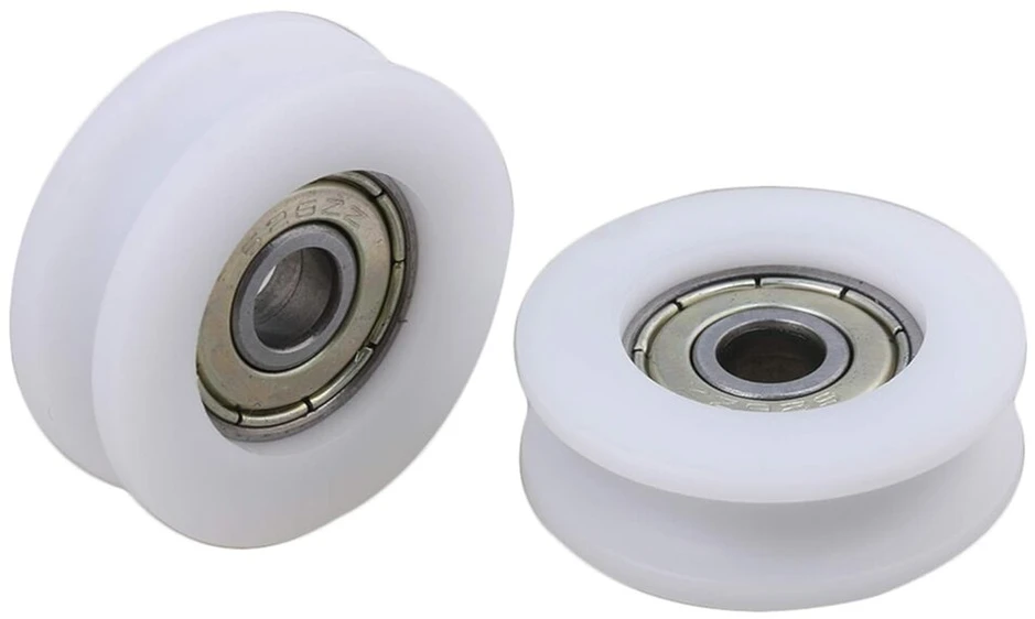 4 vnt. 6 x 30 x 10 mm plokščias plastikiniu sluoksniu padengtas sandarus guolis plieno 626zz gilus U formos griovelio kreipiamasis ritinėlis bėgių riedėjimo guolio ratas baltas