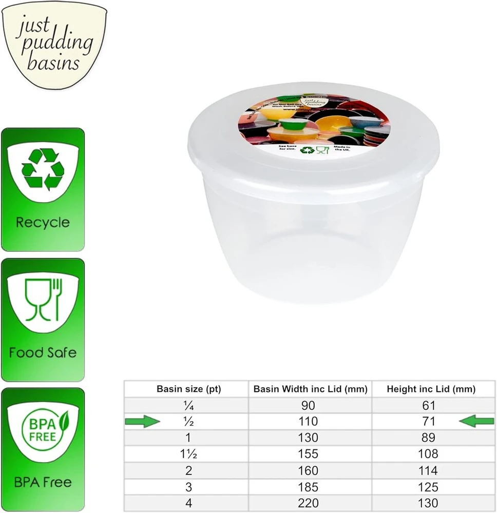 4 x 280 ml skaidrus daugkartinio naudojimo maistinis plastikinis pudingo formos indelis su dangteliu