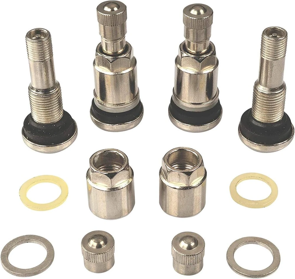 4 x sidabriniai metaliniai ventiliai, universalūs, 11.3 mm