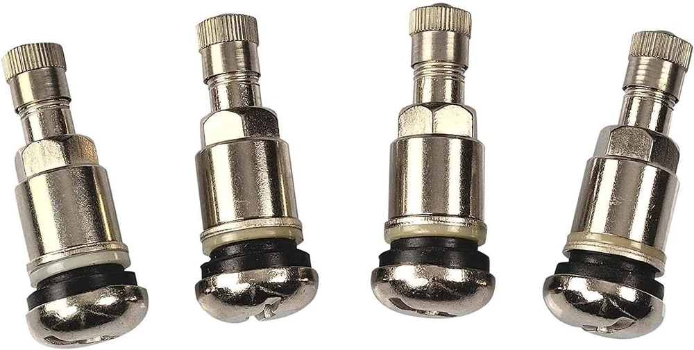 4 x sidabriniai metaliniai ventiliai, universalūs, 11.3 mm