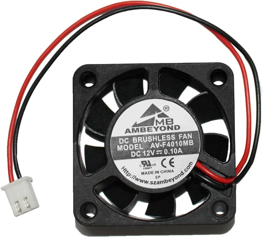 40 mm x 40 mm x 10 mm 4010 12v Dc bešepetėlinis ventiliatorius su guoliais, 2 kontaktų