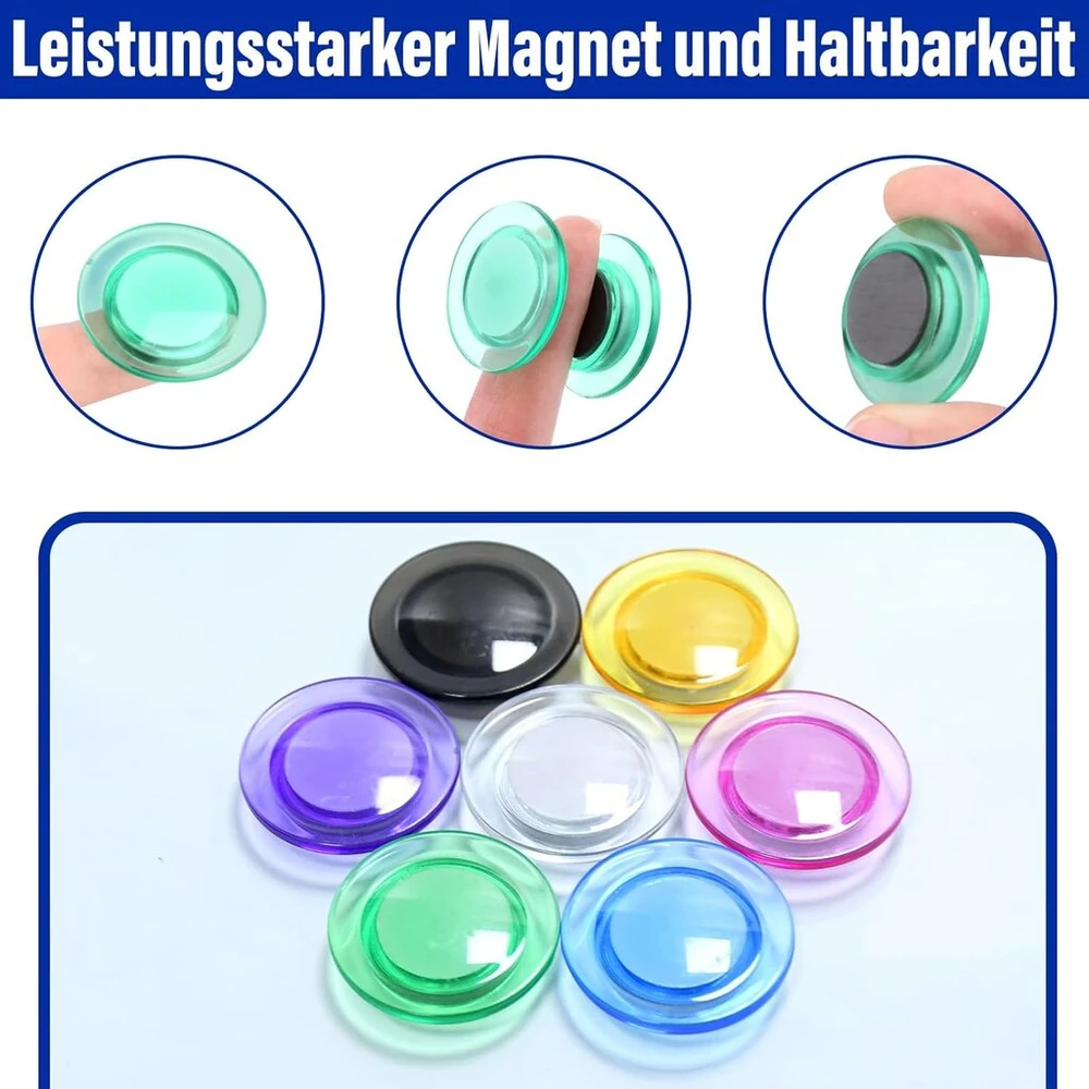 42 vnt. apvalūs spalvoti magnetukai, 7 spalvos