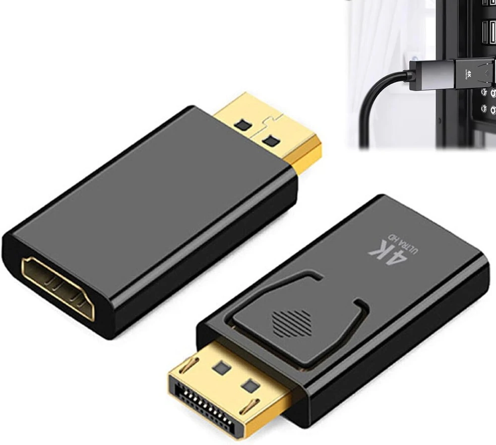 4k Displayport į Hdmi adapteris, Displayport į Hdmi adapteris, Hdmi Displayport adapteris, 4k Dp į Hdmi keitiklis su garso perdavimu ir maksimalia raiška, suderinamas su Hdtv, monitoriumi, projektoriumi