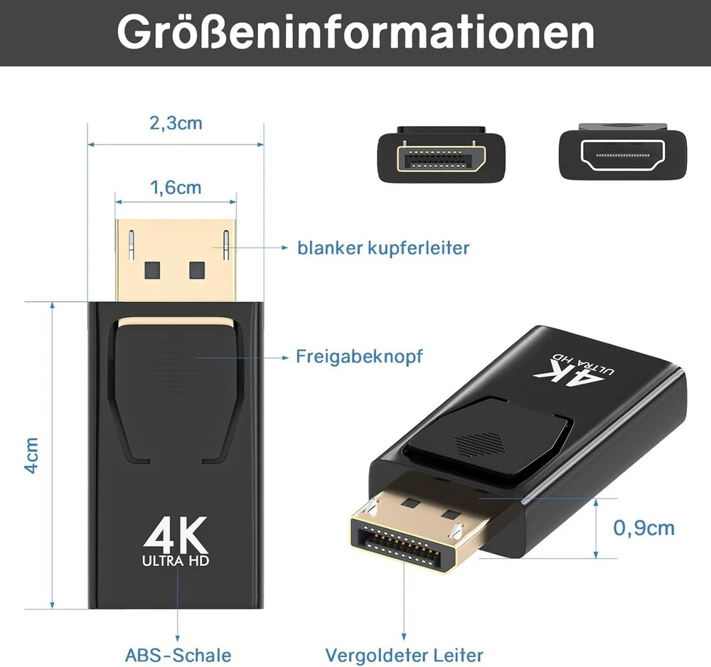 4World 4 x Displayport į Hdmi adapteris, 4k