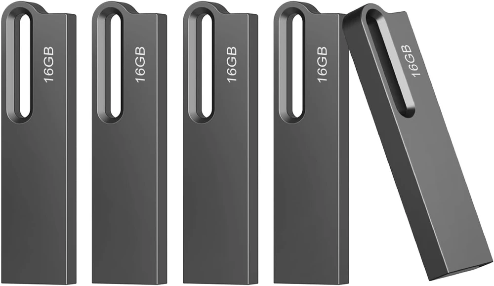 5 vnt. Usb atmintinės 16 Gb, Usb 3.0, vandeniui atsparios, juodos