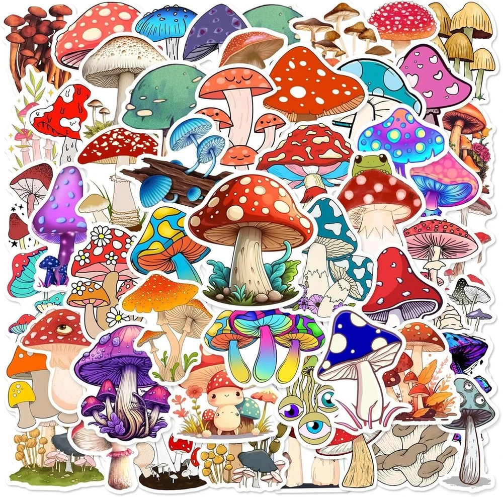 50 graffiti lipdukų rinkinys, viniliniai kawaii animaciniai lipdukai vandens buteliams, mieli grybų lipdukai dekoravimui, nešiojamam kompiuteriui, bagažui, riedlentei, automobiliui, dviračiui, mobiliojo telefono dėklui