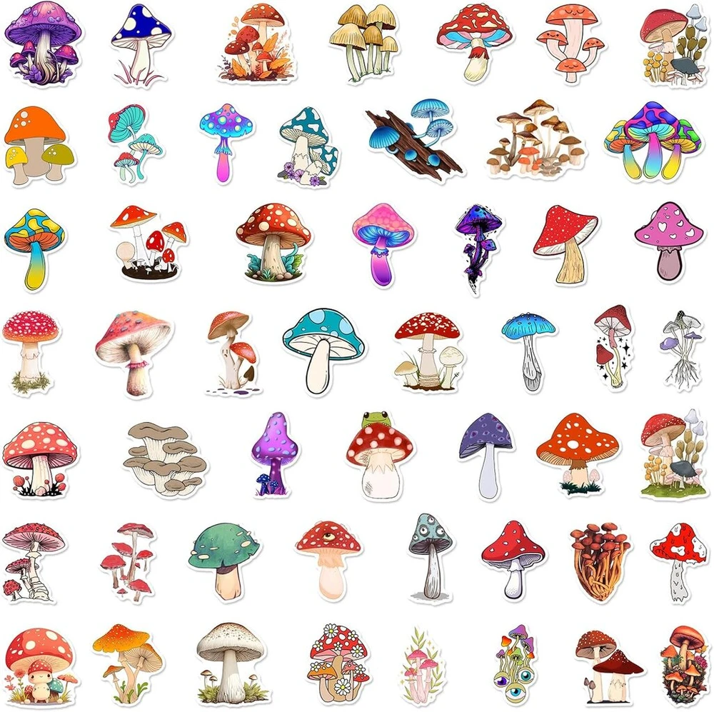 50 graffiti lipdukų rinkinys, viniliniai kawaii animaciniai lipdukai vandens buteliams, mieli grybų lipdukai dekoravimui, nešiojamam kompiuteriui, bagažui, riedlentei, automobiliui, dviračiui, mobiliojo telefono dėklui