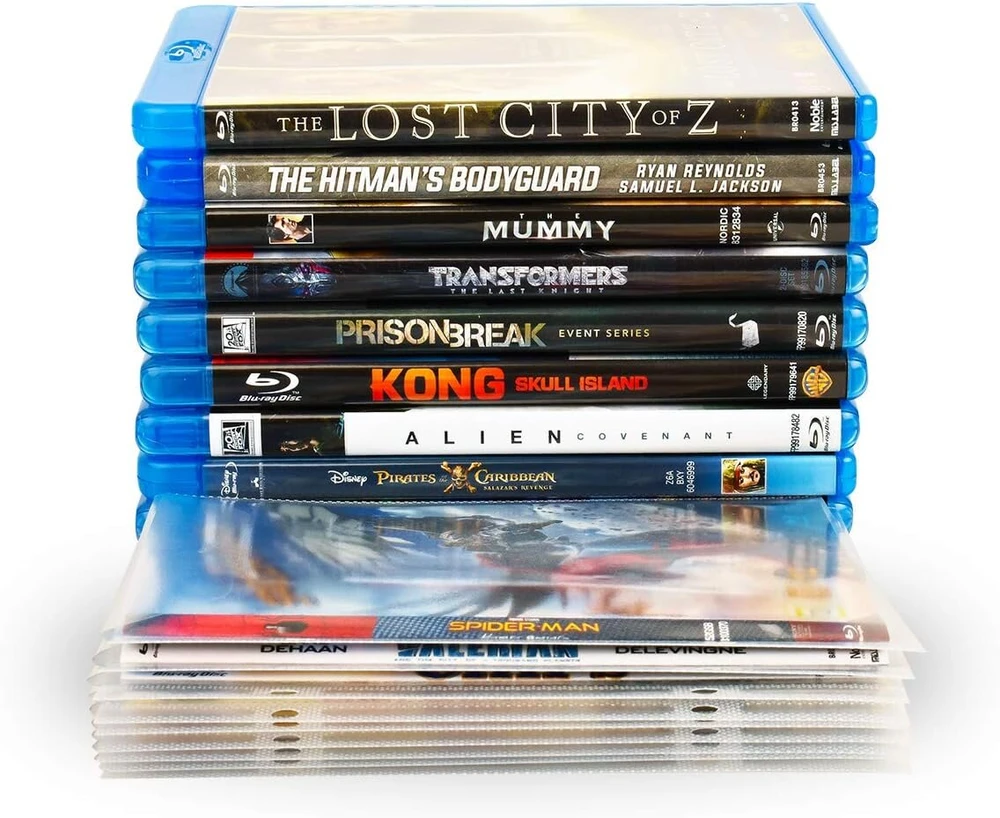 50 vnt. Blu-ray dėklų su skylutėmis segtuvui
