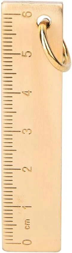 6 cm ilgio liniuotės pakabukas raktų pakabukas mini žalvarinė liniuotė raktų pakabukas biuro mokyklinės prekės, spalva, klasikinė