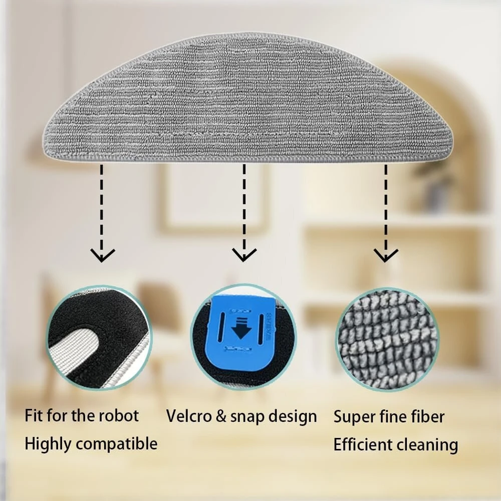 6 šluosčių užvalkalų rinkinys, atsarginės dalys ir priedai Irobot Roomba Combo i8+ / i8 / Combo j5 / Combo j5+ / Combo i5 / Combo i5+ robotui dulkių siurbliui, plaunama mikropluošto šluostės pagalvėlė