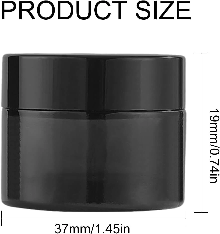 6 x tušti kremo indeliai, 10 ml kosmetikos indelis, kosmetikos indelis, juodas tuščias indelis, apvalus, daugkartinio naudojimo kremo indelis, kelioninis kosmetikos indelis su dangteliu kosmetikai, kremams, losjonams, nagų dailės karoliukams