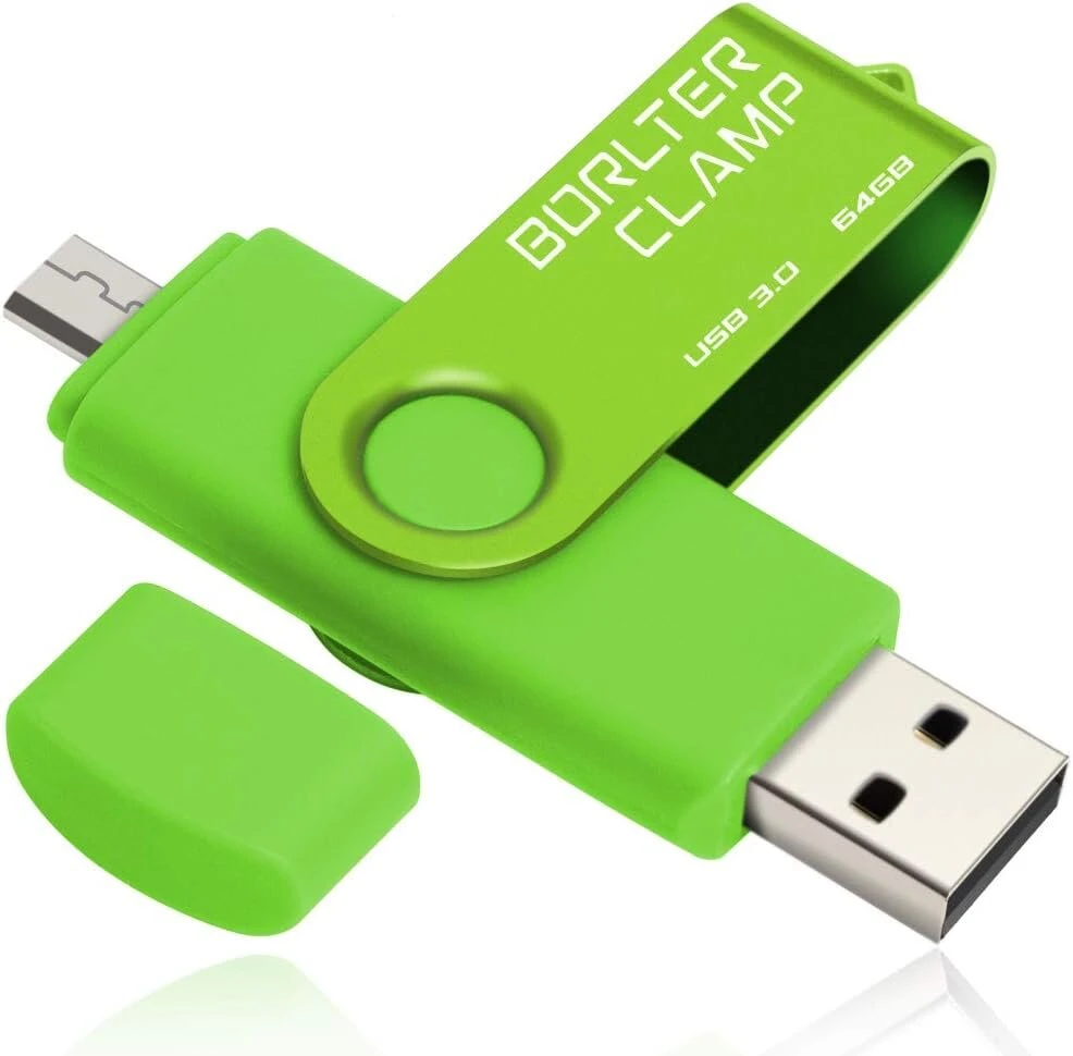 64 gb otg usb atmintinė dviguba usb 3.0 atmintinė su micro usb jungtimi, skirta android išmaniesiems telefonams, planšetiniams kompiuteriams ir kompiuteriams (žalia)