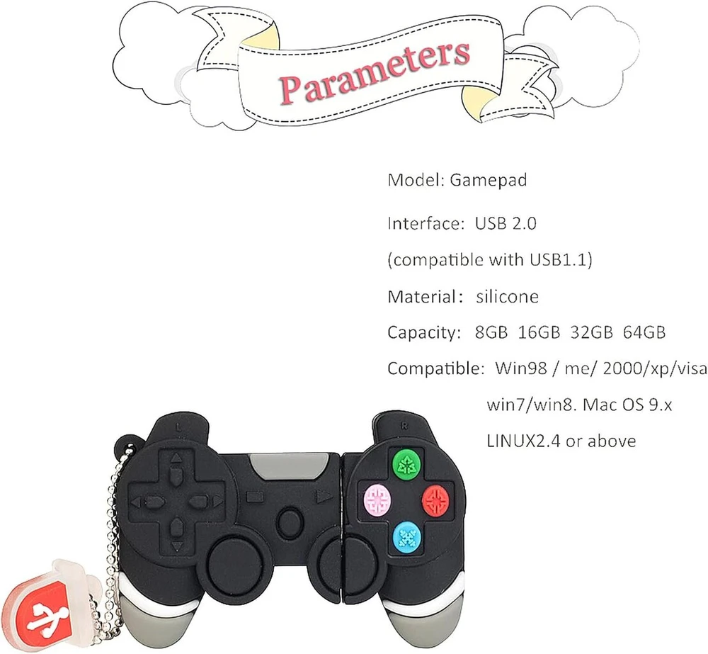 64 gb usb atmintinė didelės spartos animacinis 2.0 flash atminties kortelė rašiklis diskas nešiojamas kompiuteris pc windows (64 gb, žaidimų mašina)