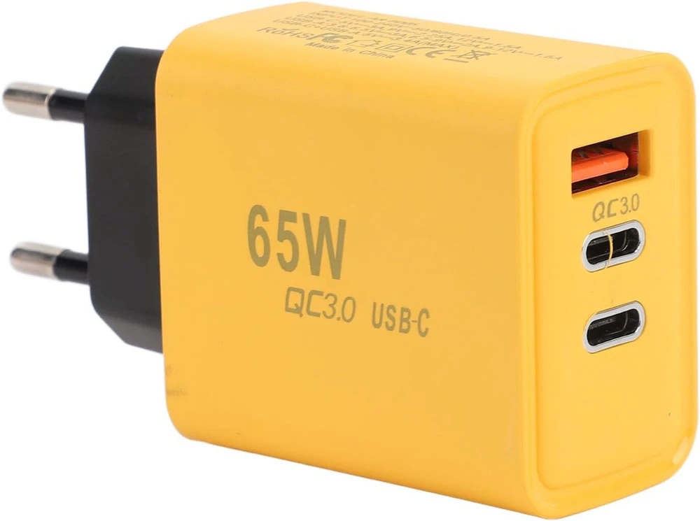 65w usb c įkroviklis, gan 3 prievadų pd maitinimo šaltinis qc3.0 greito įkrovimo blokas, skirtas galaxy s23, s23 ultra, s22, ios 15, 14, 13, ios book pro 16