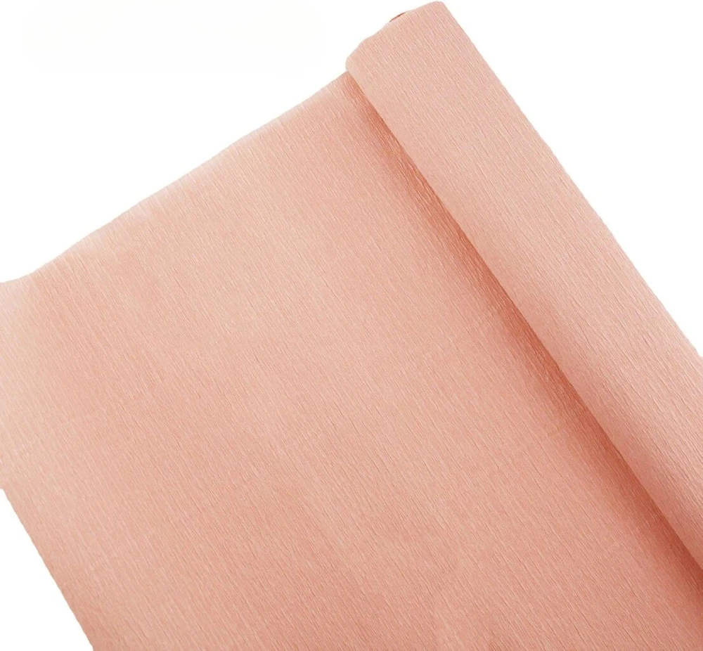 70g baltas žalias rožinis krepinio popieriaus rulonas gėlėms gaminti krepinio popieriaus serpentinai 25,4 cm pločio 2,4 m ilgio šviesaus šampano spalvos
