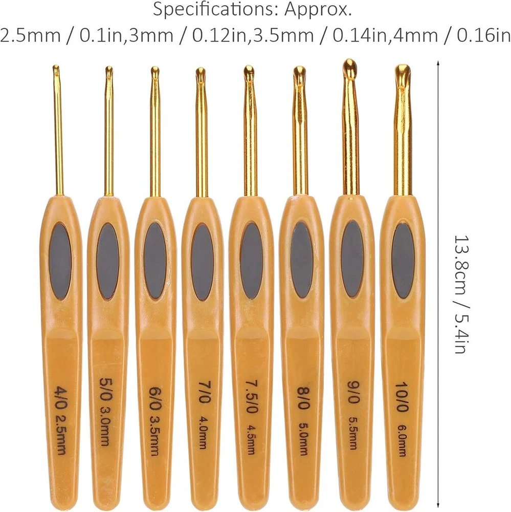 8 dalių nėrimo vąšelių rinkinys, ergonomiški nėrimo vąšeliai, „pasidaryk pats“ siūlų pynimas, rankdarbių įrankiai artritinėms rankoms, ypač ilgi nėrimo vąšeliai