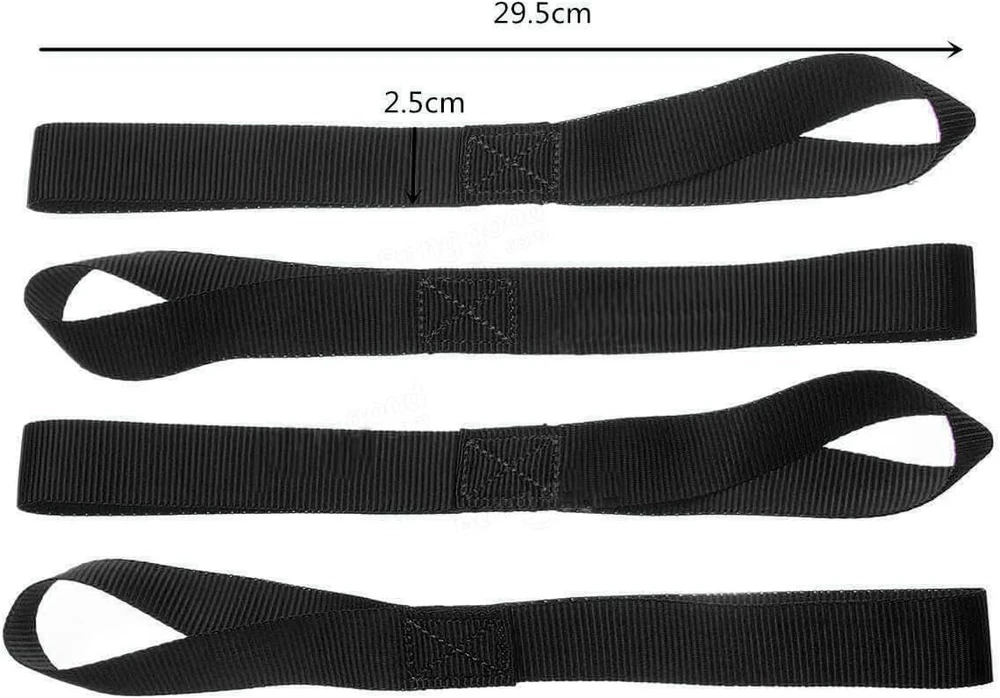 8 nailoninių tvirtinimo dirželių pakuotė, minkštos kilpos, įtempimo dirželiai, patvarios minkštos kilpos, tvirtinimo kilpos, krovinių dirželiai motociklui, automobiliui, purvo dviračiui, keturračiui, Utv transportavimui (juodi)