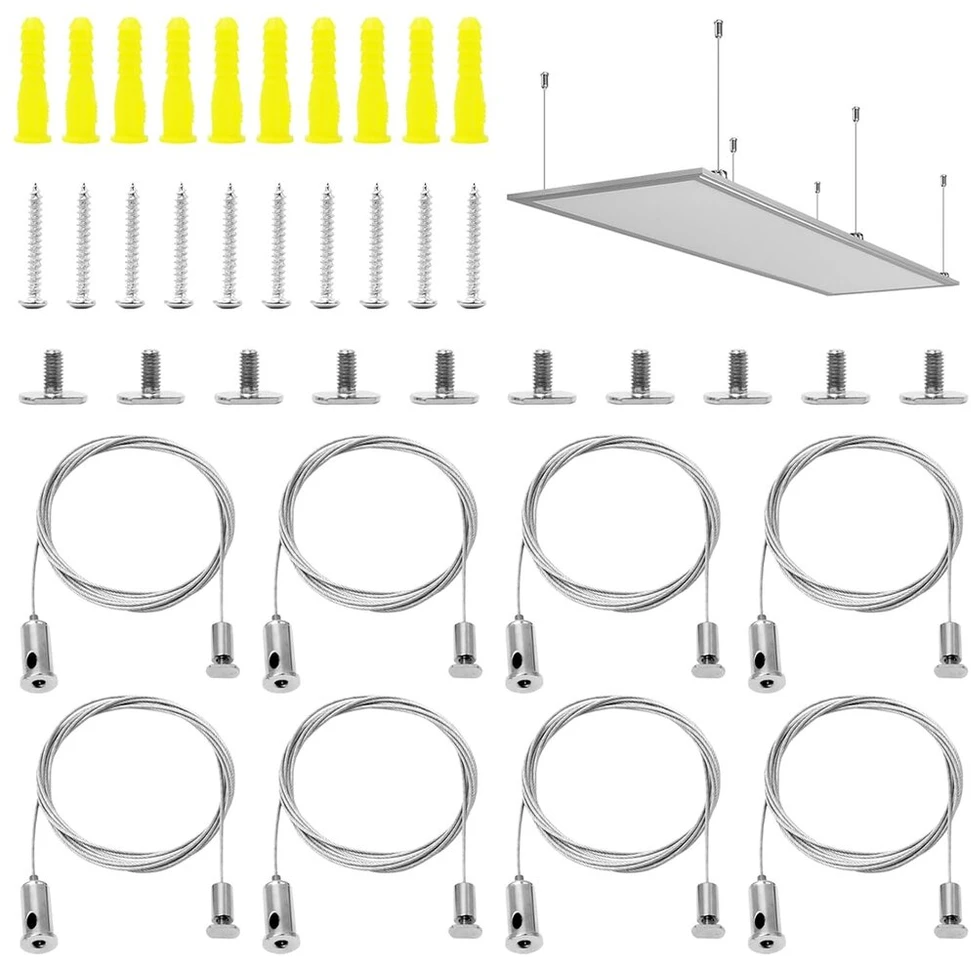 8 vnt. 1.5 mm x 2 m reguliuojama trosinė pakaba su užraktu