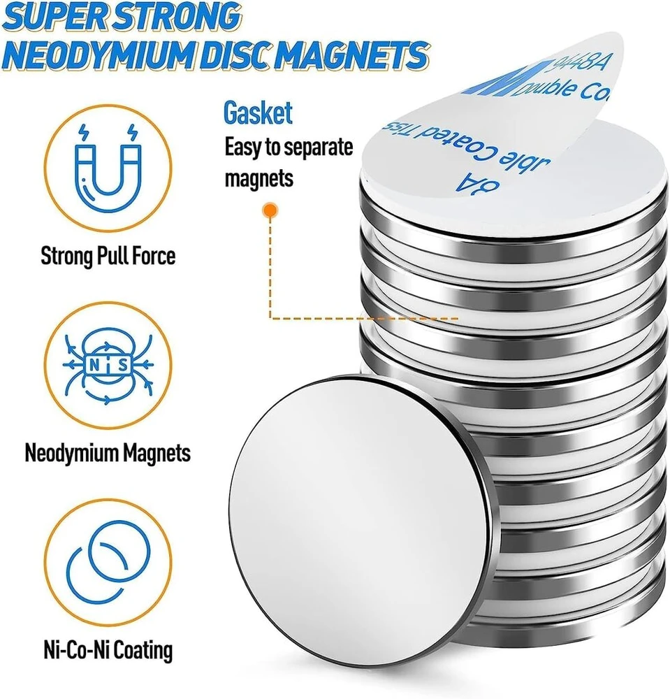 8 vnt. 30 x 3 mm 8kg traukos sidabriniai neodimio magnetai, itin stiprūs magnetai magnetinei lentai, magnetai baltajai lentai, magnetai šaldytuvui, retųjų žemių magnetai su dvipusiais klijais