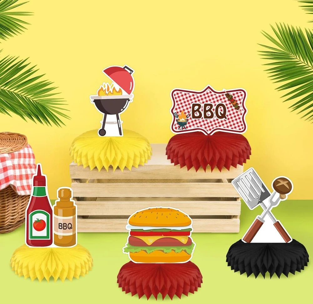 9 vnt. bbq vakarėlio dekoracijos bbq kūdikio sutiktuvių stalo dekoracijos pikniko dekoracijos korio formos stalo dekoracijos baby q kūdikio sutiktuvių dekoracijos vasaros gimtadienio vakarėliui