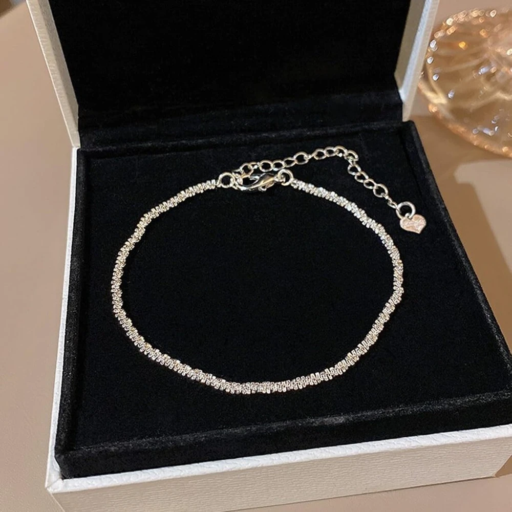 Laikrodis 925 sterling sidabro apyrankė moterims – reguliuojama, paprasto ir žėrinčio dizaino, puikiai tinka kaip draugystės apyrankė arba dovana merginai ar žmonai