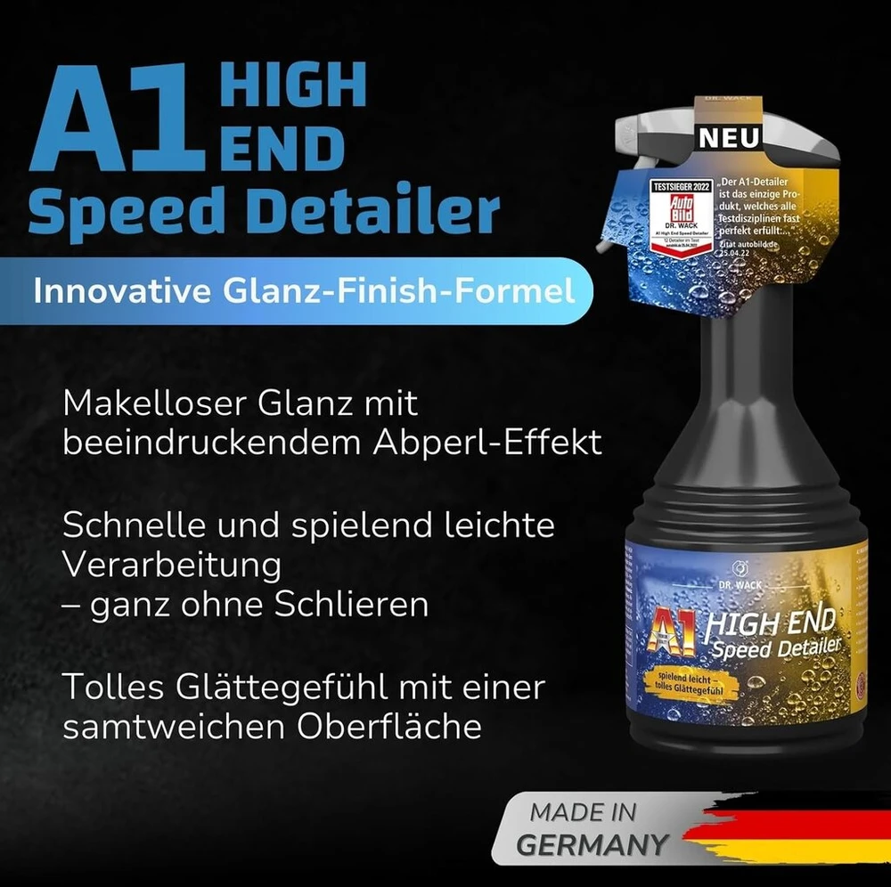 A1 Speed Detailer 500ml: Greitas dažų valiklis, blizgesys ir apsauga