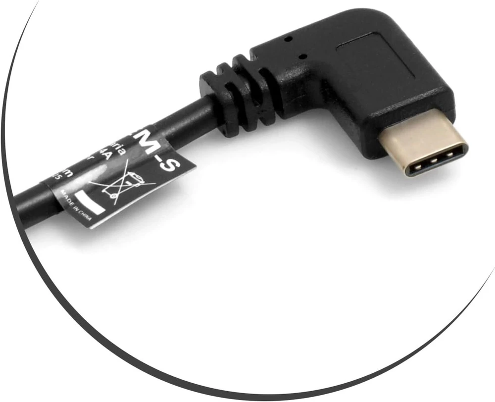 A123 Systems, Inc System-s 56972317 Otg Host Usb 3.1 Type C 90° kampu prijungtas Usb jungtis į Micro Usb Male 90 laipsnių kampu adapterio kabelį, 26 cm