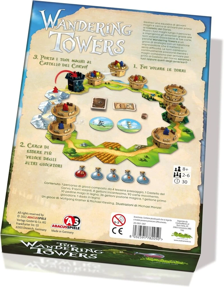 AbacusSpiele Creativamente Wandering Towers žaidimas dėžutėje