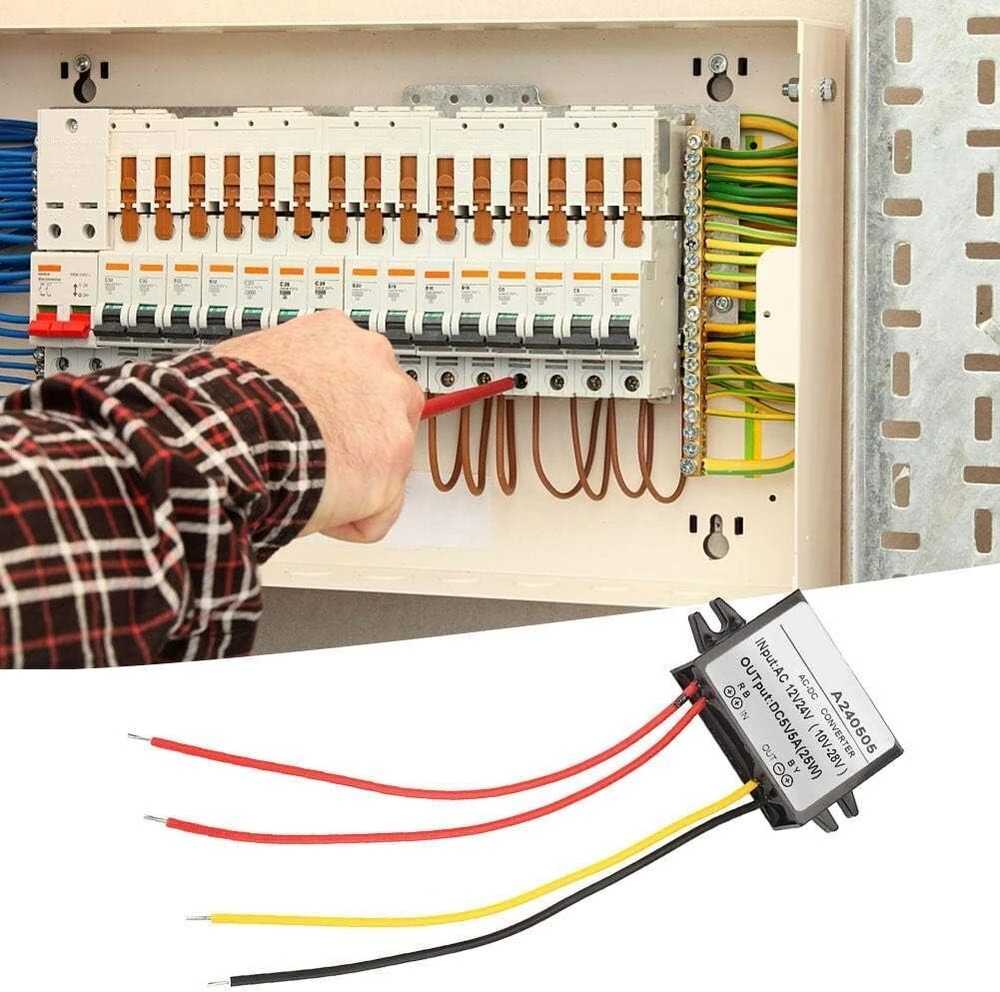 Ac 12 V / 24 V į Dc 5 V žemyninis keitiklis Ac-dc žemyninis maitinimo modulis Ac-dc keitiklis (5a)