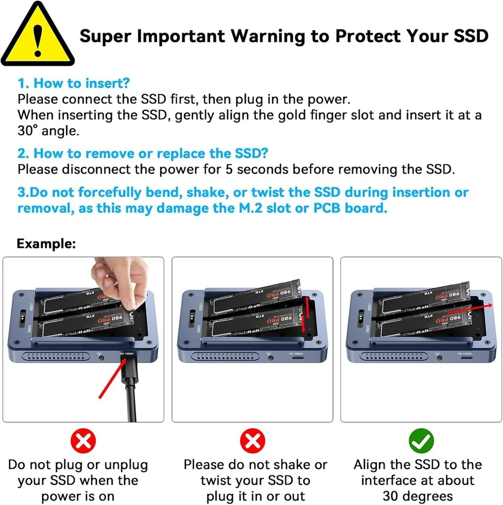Kietasis diskas Acasis M2 Nvme Ssd dėklas 40gbps Usb C aliuminio Nvme dėklas Pcie 2280 M-key (b+m Key) kietojo kūno diskas išorinis standžiojo disko dėklas suderinamas su Usb 4/3.2/3.1/3.0/type C įrenginiais (tbu405pro)